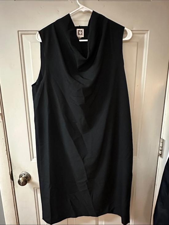 Anne Klein Dresses & Skirts - Anne Klein Black Sleeveless Cowl Neck Midi Shift Dress